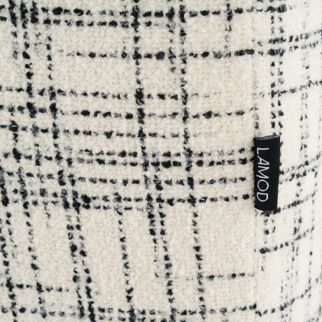 Eastern King Shiloh - Modern Off-White + Black Fabric Bed - View Image 1
