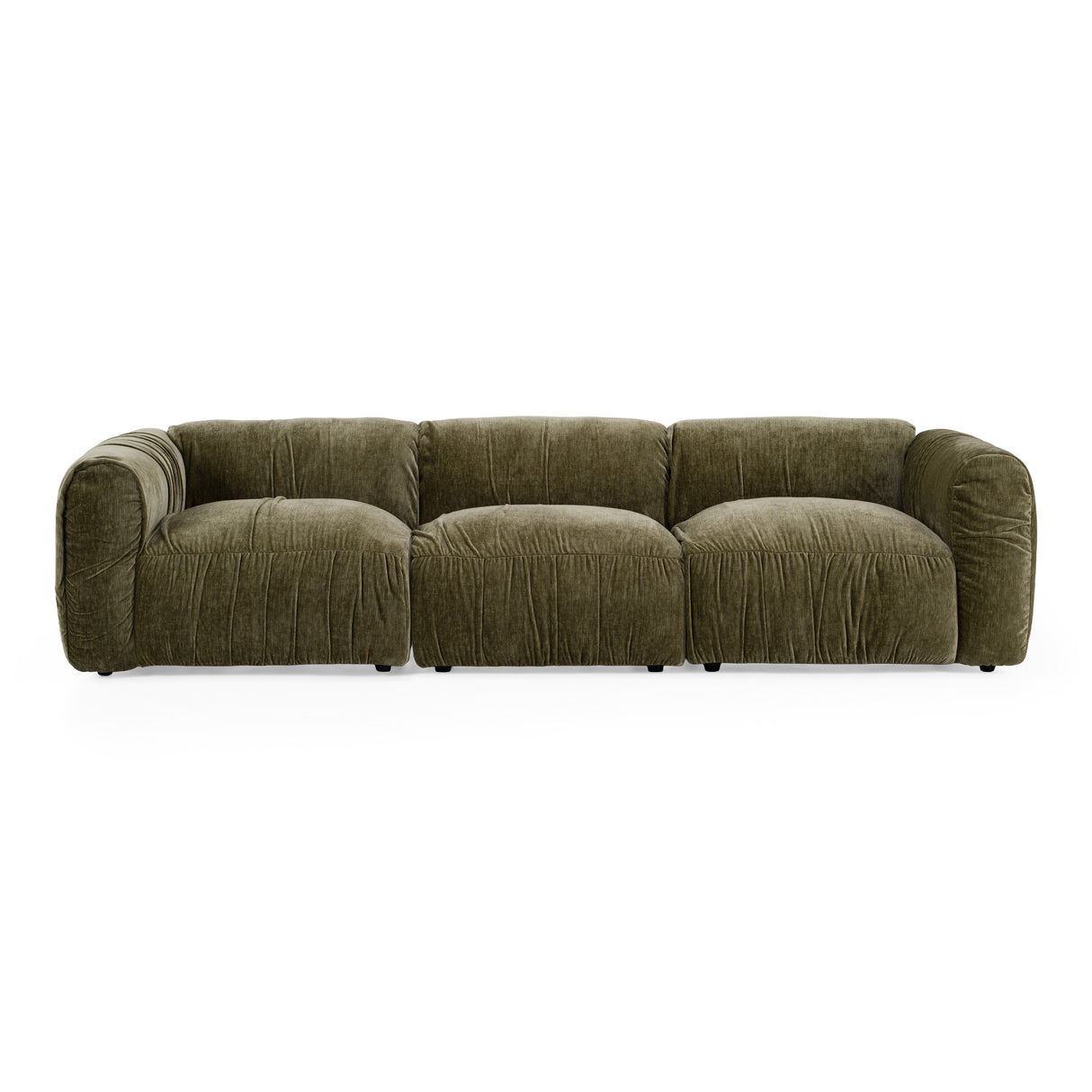 Siegal - Modern Olive Green Fabric Sofa - View Image 1