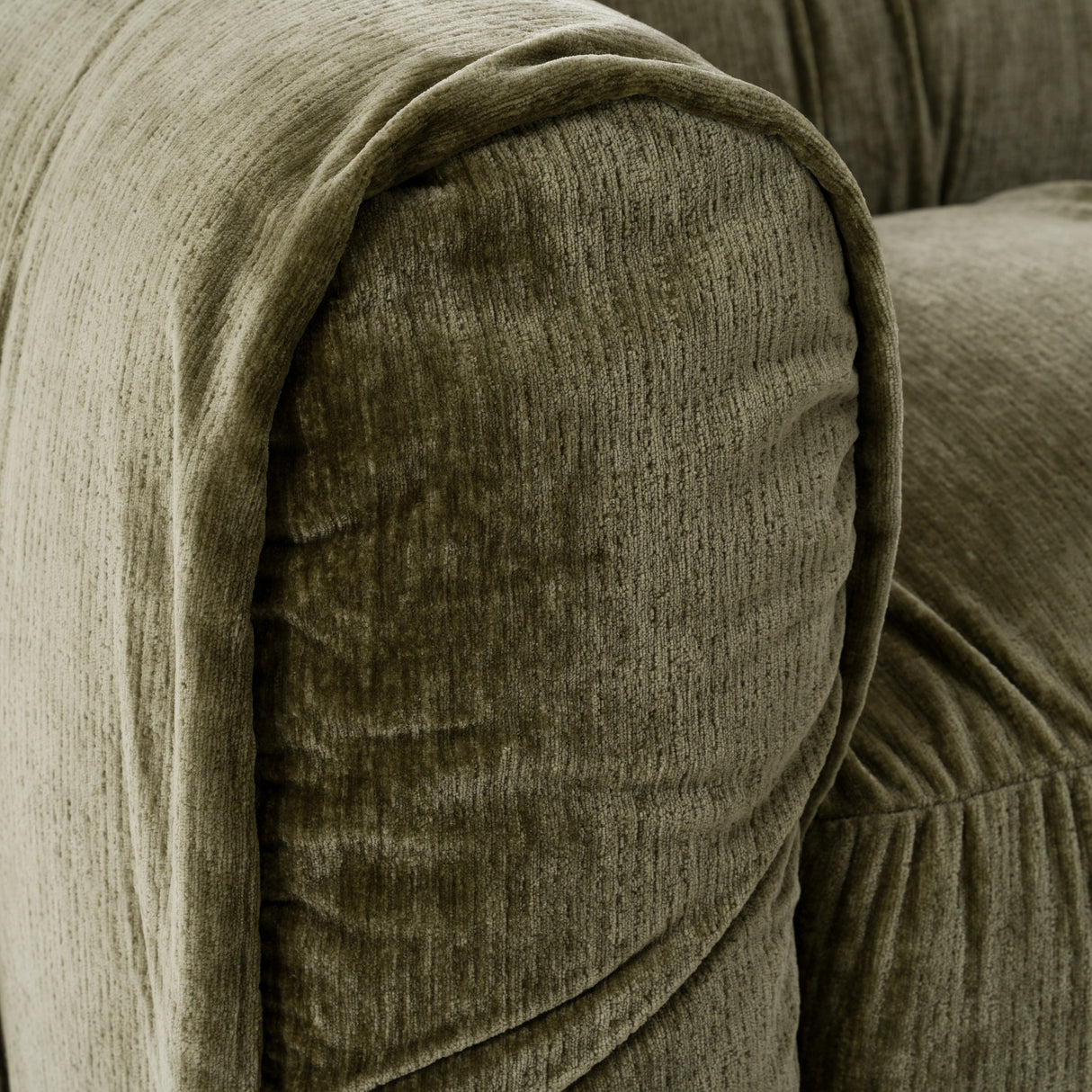 Siegal - Modern Olive Green Fabric Sofa - View Image 1