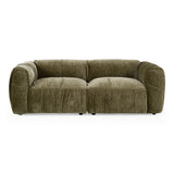 Siegal - Modern Olive Green Fabric Loveseat Sofa - View Image 1