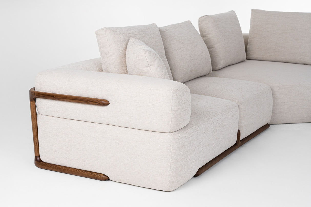 Divani Casa Simone - Modern Off-White Fabric Sectional Sofa - Home Elegance USA