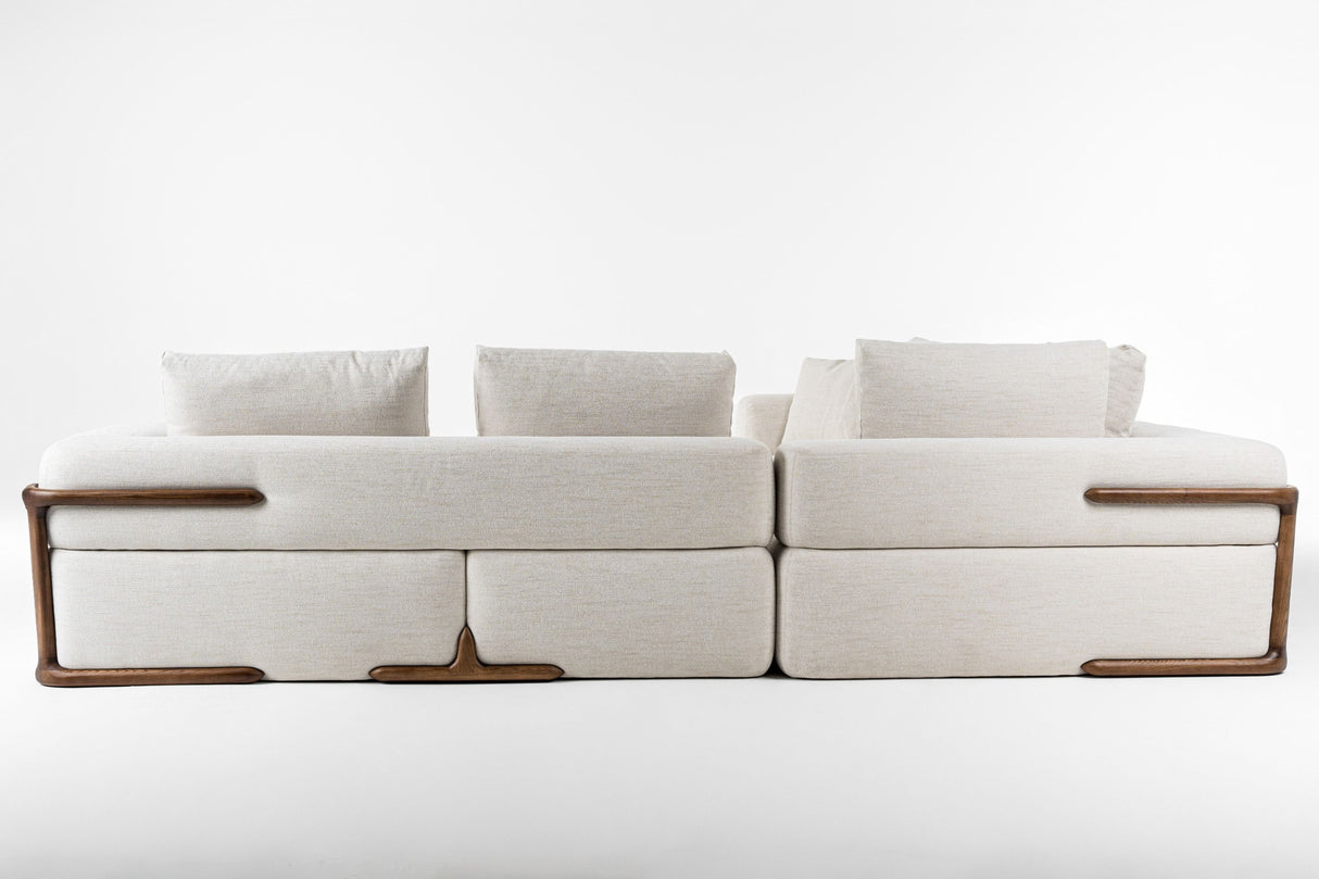 Divani Casa Simone - Modern Off-White Fabric Sectional Sofa - Home Elegance USA