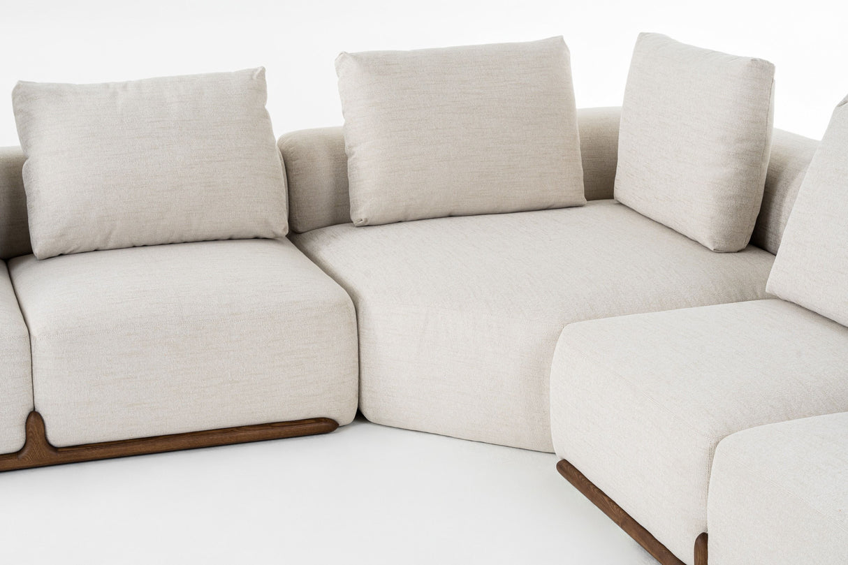 Divani Casa Simone - Modern Off-White Fabric Sectional Sofa - Home Elegance USA