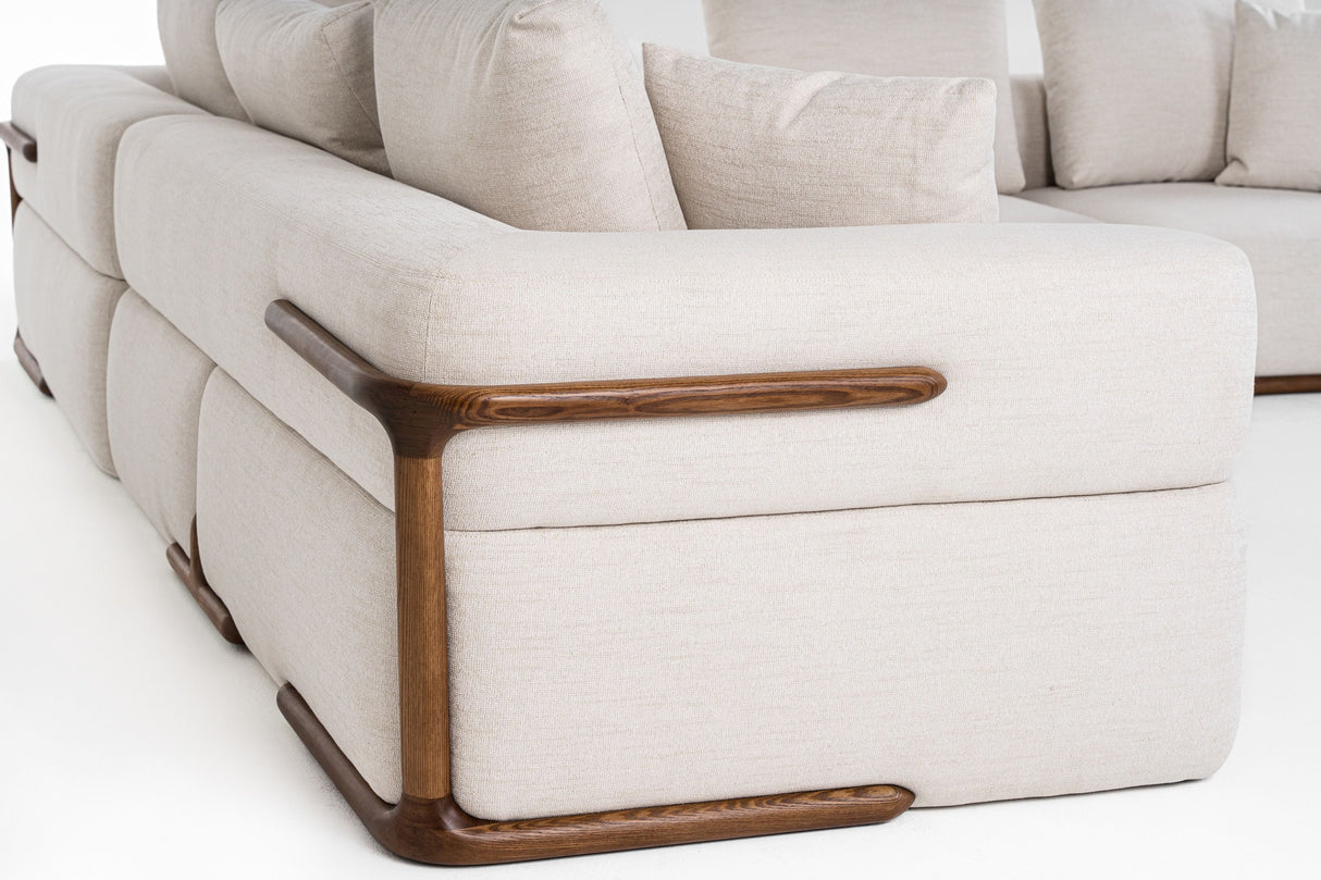 Divani Casa Simone - Modern Off-White Fabric Sectional Sofa - Home Elegance USA
