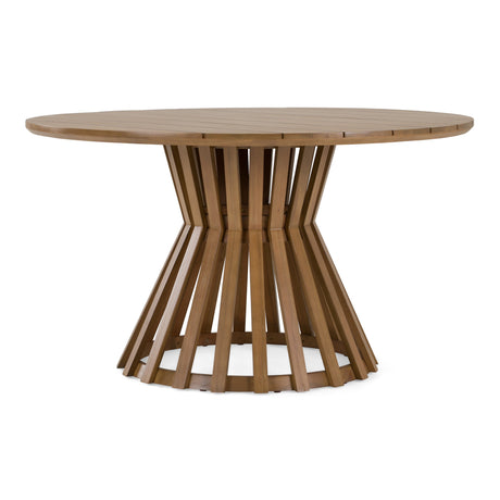 Sintra - Outdoor Grey + Eucalyptus Round Dining Table Set - View Image 1