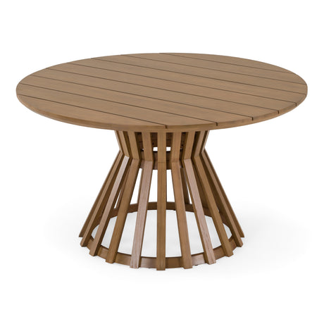 Sintra - Outdoor Grey + Eucalyptus Round Dining Table Set - View Image 1