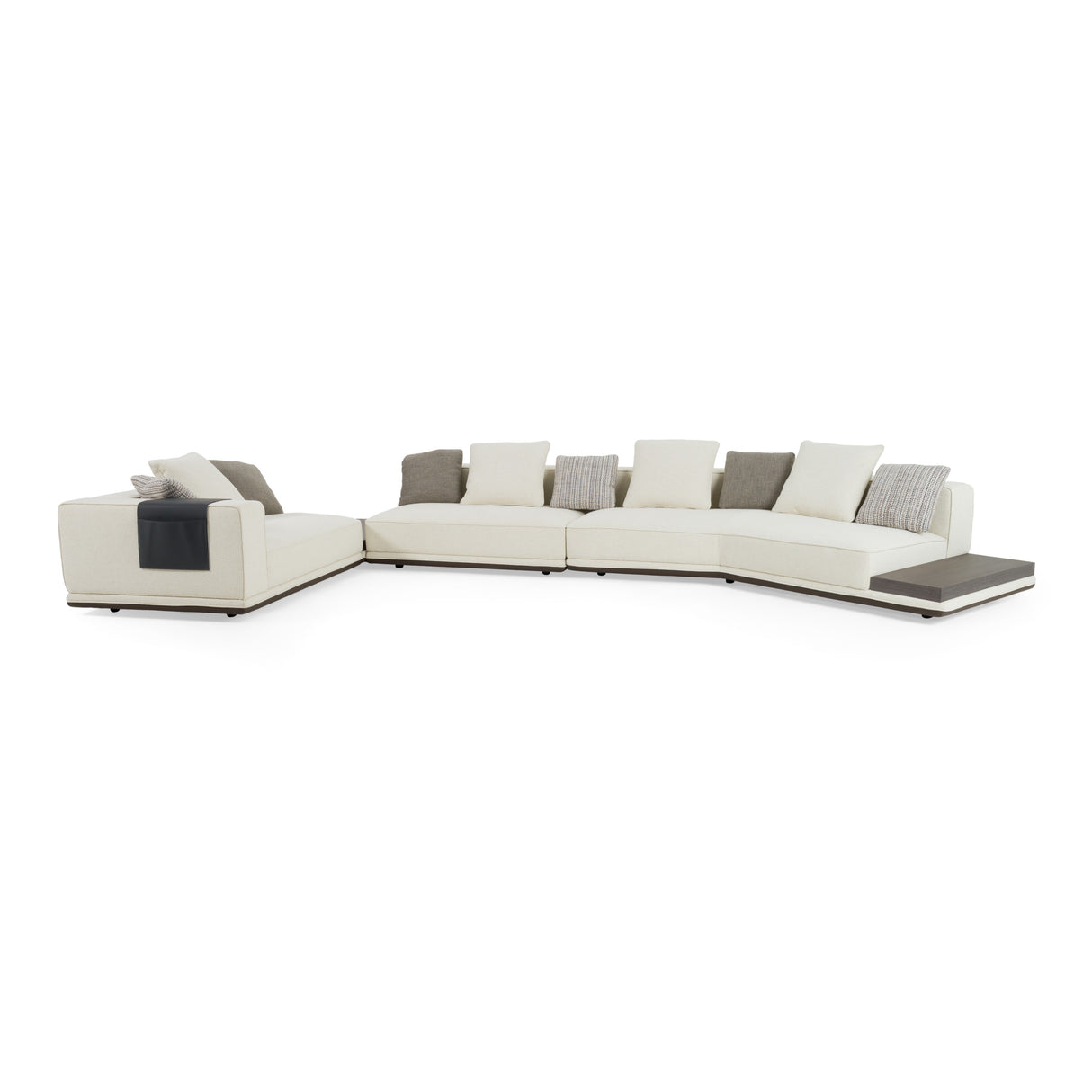 Siret - Modern Ivory Fabric Modular Sectional Sofa W/ Coffee Table - View Image 1