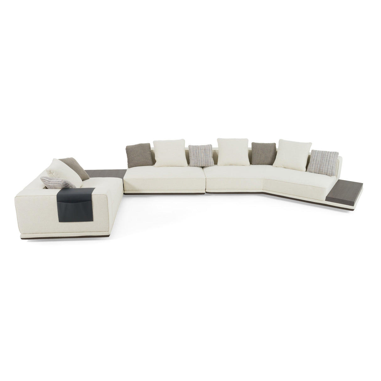 Siret - Modern Ivory Fabric Modular Sectional Sofa W/ Coffee Table - View Image 1