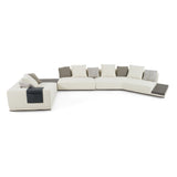 Siret - Modern Ivory Fabric Modular Sectional Sofa W/ Coffee Table - View Image 1