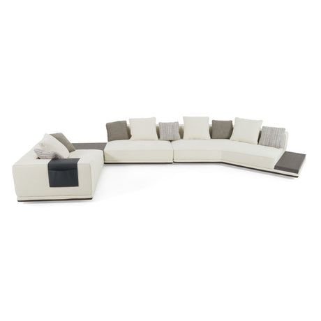 Siret - Modern Ivory Fabric Modular Sectional Sofa W/ Coffee Table - View Image 1