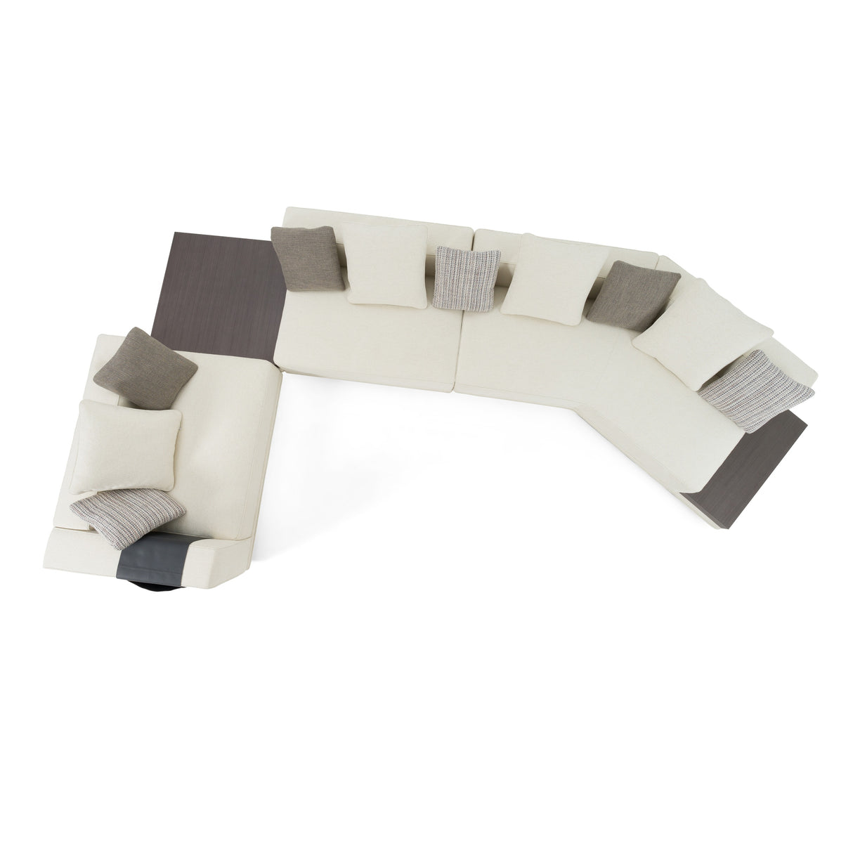 Siret - Modern Ivory Fabric Modular Sectional Sofa W/ Coffee Table - View Image 1