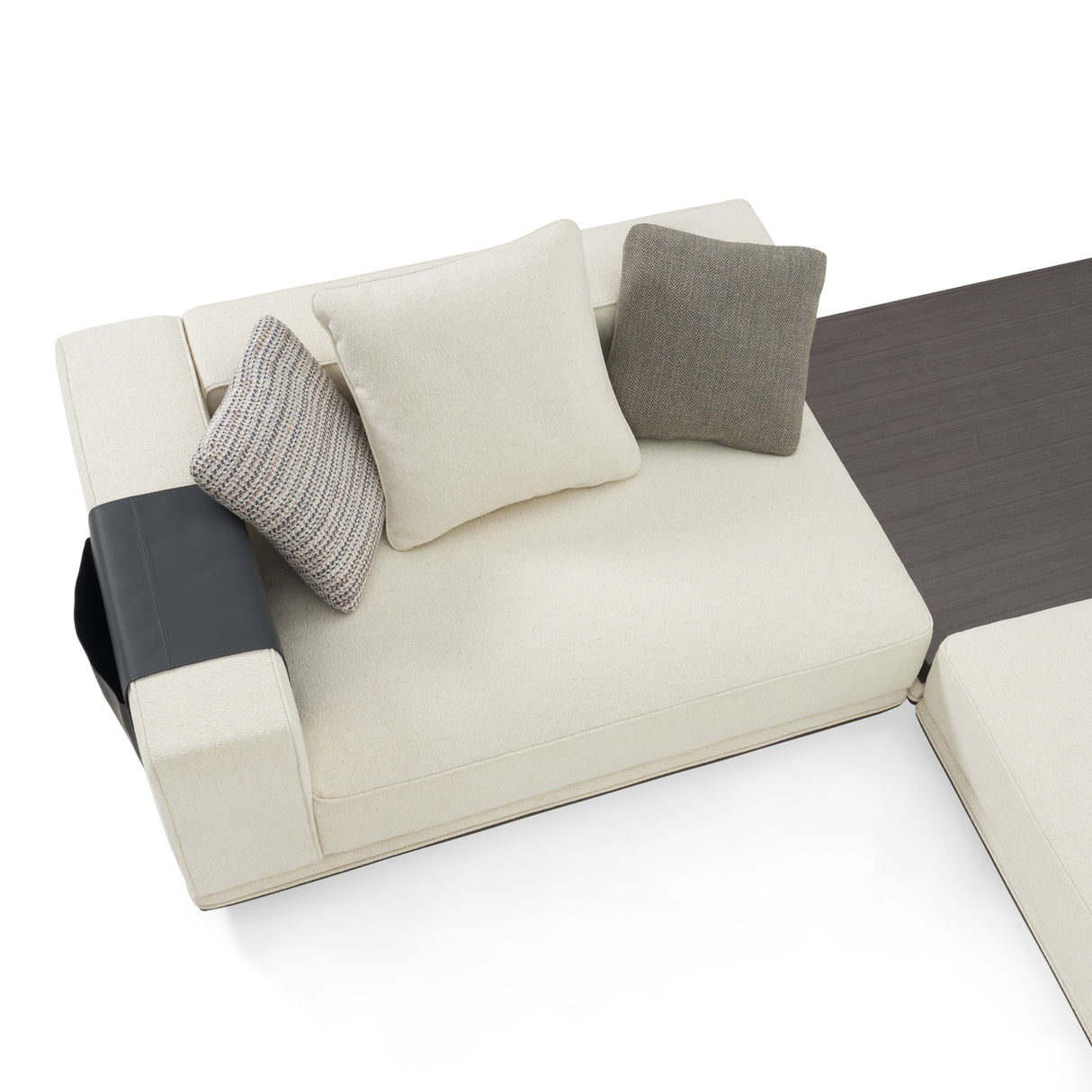 Siret - Modern Ivory Fabric Modular Sectional Sofa W/ Coffee Table - View Image 1