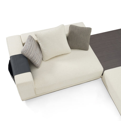 Siret - Modern Ivory Fabric Modular Sectional Sofa W/ Coffee Table - View Image 1