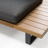 Skaros - Outdoor Grey Olefin Fabric + Eucalyptus Sectional Sofa + Coffee Table Set - View Image 1