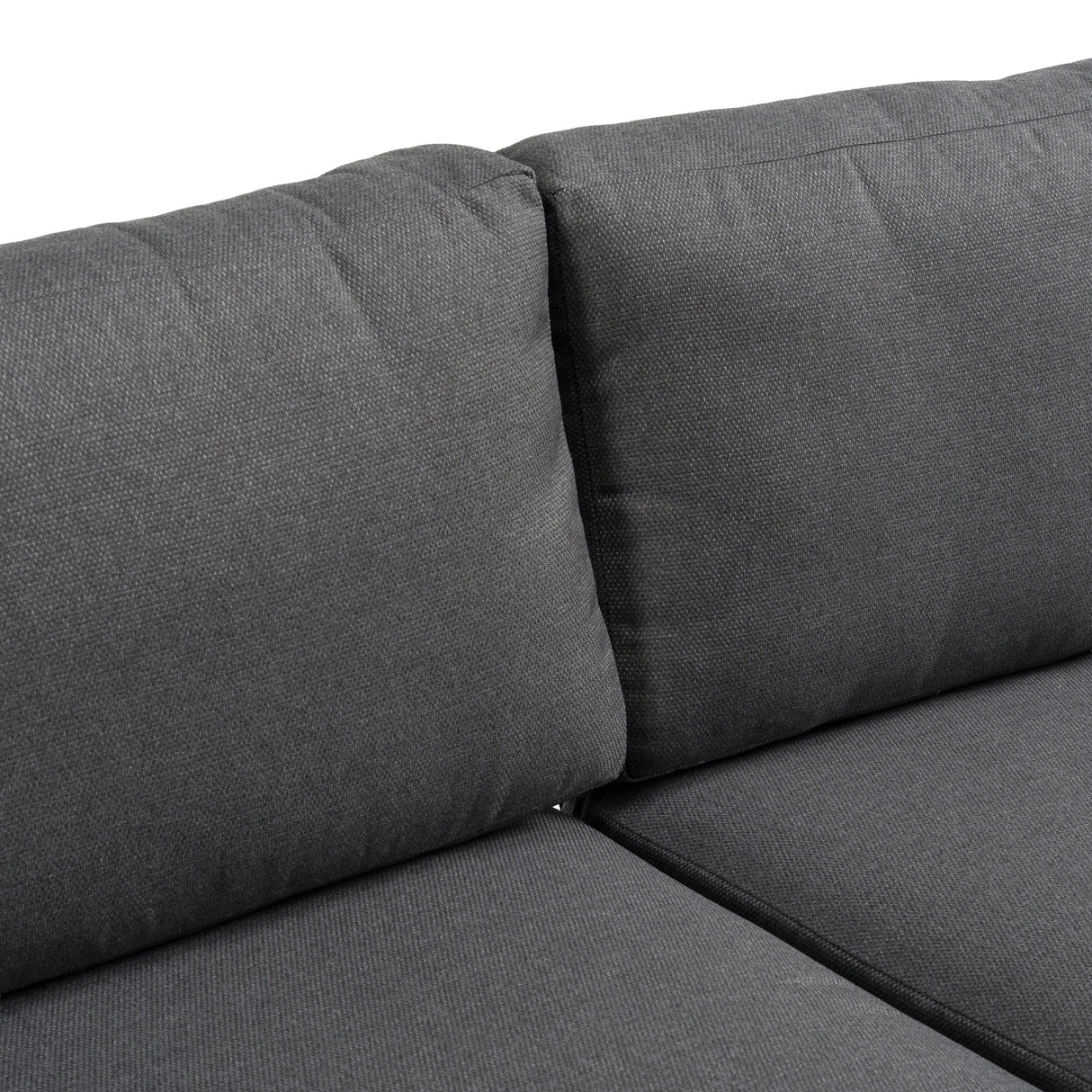 Skaros - Outdoor Grey Olefin Fabric + Eucalyptus Sectional Sofa + Coffee Table Set - View Image 1