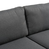 Skaros - Outdoor Grey Olefin Fabric + Eucalyptus Sectional Sofa + Coffee Table Set - View Image 1