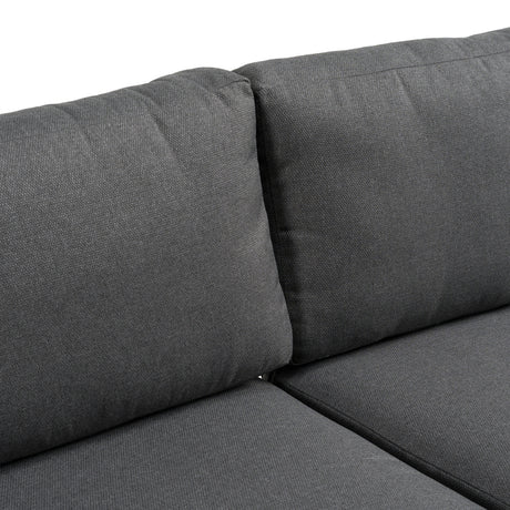 Skaros - Outdoor Grey Olefin Fabric + Eucalyptus Sectional Sofa + Coffee Table Set - View Image 1