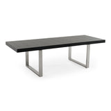Skyline + Cora - Modern Black Crocodile + Grey Fabric & Leatherette Dining Set - View Image 1