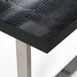Skyline + Cora - Modern Black Crocodile + Grey Fabric & Leatherette Dining Set - View Image 1