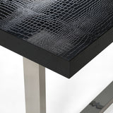Skyline + Cora - Modern Black Crocodile + Grey Fabric & Leatherette Dining Set - View Image 1