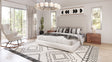 Sogno - Italian Modern Beige Fabric High Headboard Q Bed - View Image 1