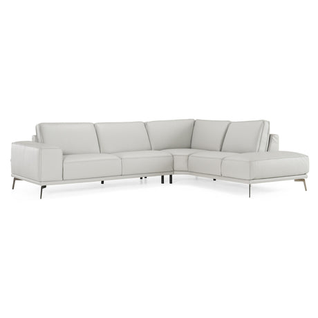 Soho Italian Right-Facing Light Grey Nirvana Leather Sectional Sofa – VIG Furniture - sold by Home Elegance USA
