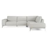 Soho Italian Right-Facing Light Grey Nirvana Leather Sectional Sofa – VIG Furniture