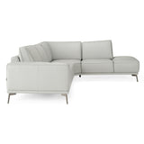 Soho Italian Right-Facing Light Grey Nirvana Leather Sectional Sofa – VIG Furniture