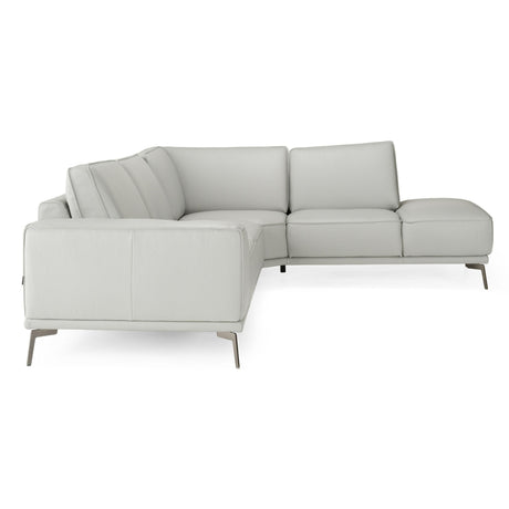 Soho Italian Right-Facing Light Grey Nirvana Leather Sectional Sofa – VIG Furniture - sold by Home Elegance USA