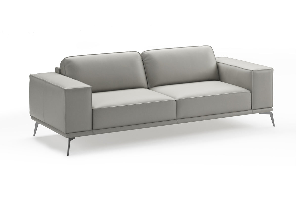 Soho - Contemporary Italian Light Grey Leather Sofa - View Image 1