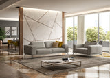 Soho - Contemporary Italian Light Grey Leather Sofa - View Image 1