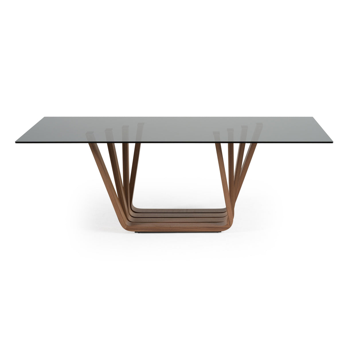 Solvang - Contemporary - Grey Glass + Walnut Rectangular Dining Table - View Image 1