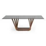 Solvang - Contemporary - Grey Glass + Walnut Rectangular Dining Table - View Image 1