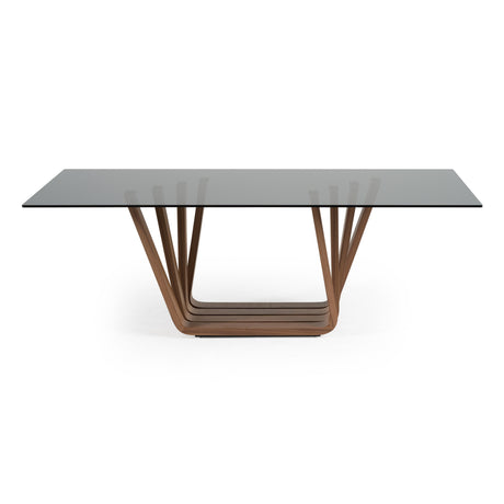 Solvang - Contemporary - Grey Glass + Walnut Rectangular Dining Table - View Image 1