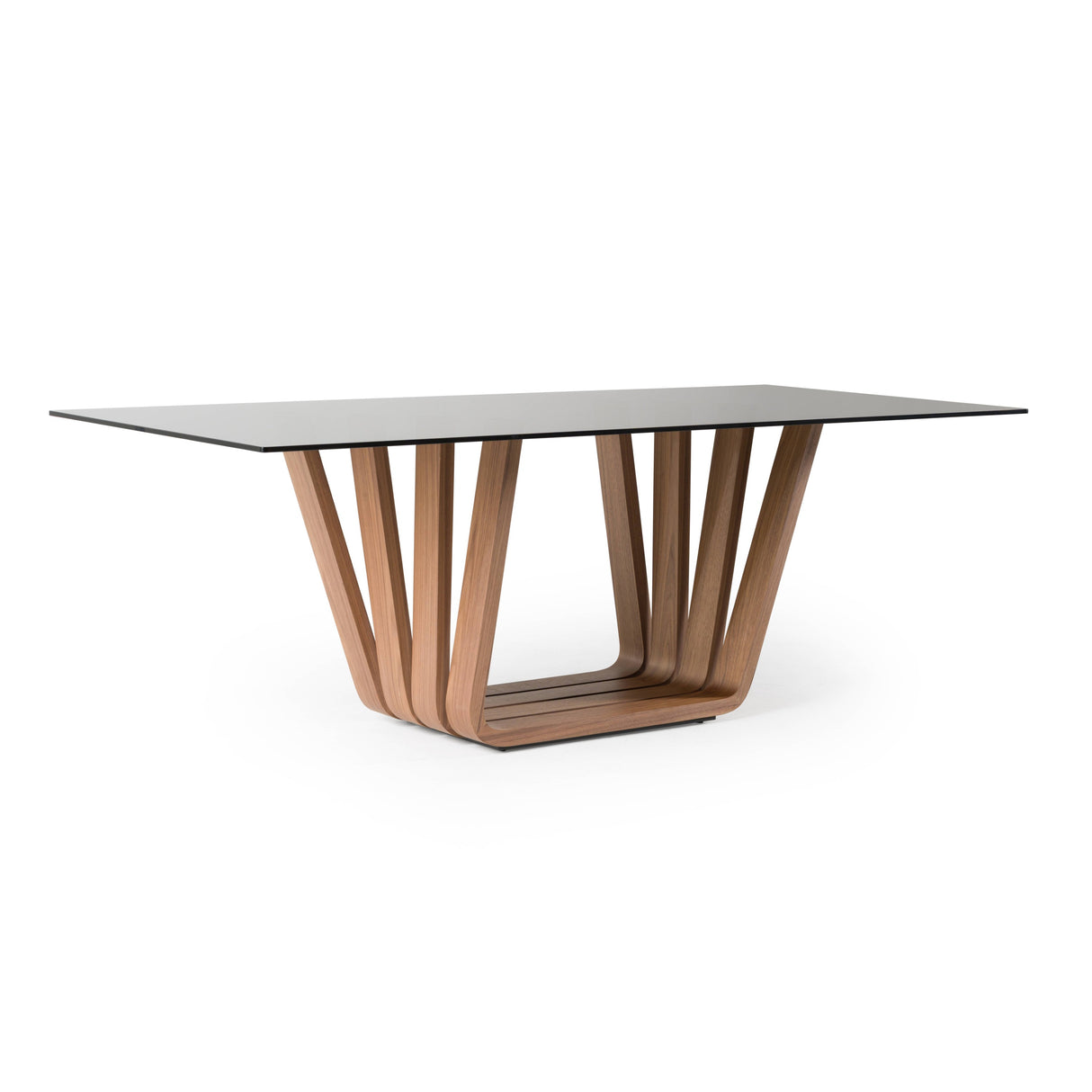 Solvang - Contemporary - Grey Glass + Walnut Rectangular Dining Table - View Image 1