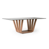 Solvang - Contemporary - Grey Glass + Walnut Rectangular Dining Table - View Image 1