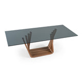 Solvang - Contemporary - Grey Glass + Walnut Rectangular Dining Table - View Image 1