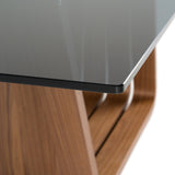 Solvang - Contemporary - Grey Glass + Walnut Rectangular Dining Table - View Image 1