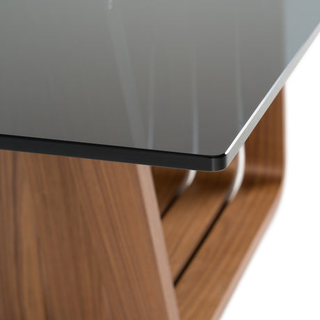 Solvang - Contemporary - Grey Glass + Walnut Rectangular Dining Table - View Image 1