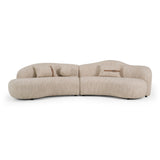 Spiro - Modern Beige Fabric Curved Sectional Sofa - View Image 1