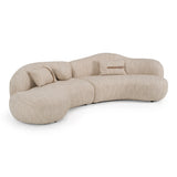 Spiro - Modern Beige Fabric Curved Sectional Sofa - View Image 1