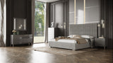 Splendor - Silver + Grey Velvet Upholstered King Platform Bed - View Image 1
