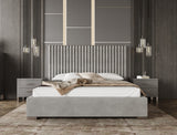 Splendor - Silver + Grey Velvet Upholstered King Platform Bed - View Image 1