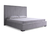 Splendor - Silver + Grey Velvet Upholstered King Platform Bed - View Image 1