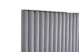 Splendor - Silver + Grey Velvet Upholstered King Platform Bed - View Image 1