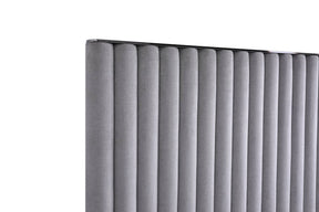 Splendor - Silver + Grey Velvet Upholstered King Platform Bed - View Image 1