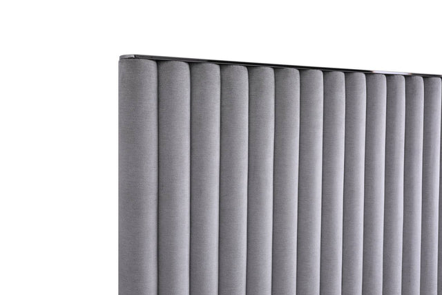 Splendor - Silver + Grey Velvet Upholstered King Platform Bed - View Image 1