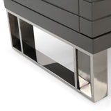 Modrest Splendor - Grey High Gloss Slatted Nightstand
