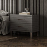 Modrest Splendor - Grey High Gloss Slatted Nightstand