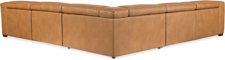 Fresco 5-Seat Power Reclining Sectional Zen Caramel Leather – Hooker Furniture (3-PWR) - sold by Home Elegance USA